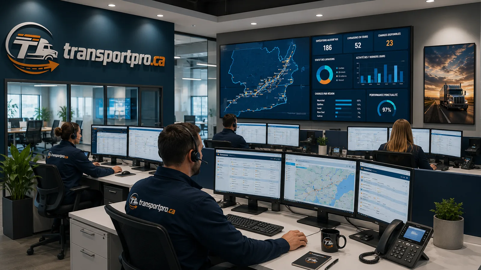 Centre de répartition d'une entreprise de transport