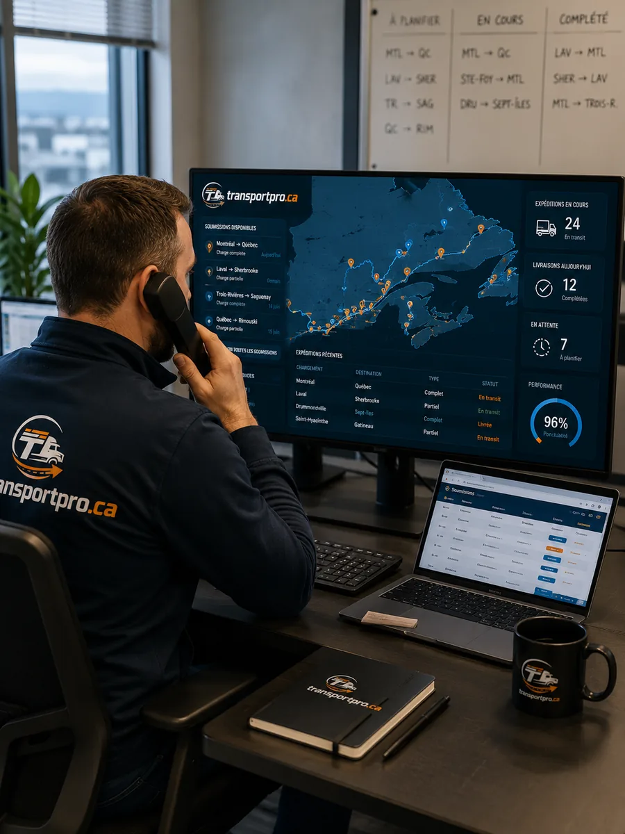 Répartiteur en suivi des expéditions au téléphone